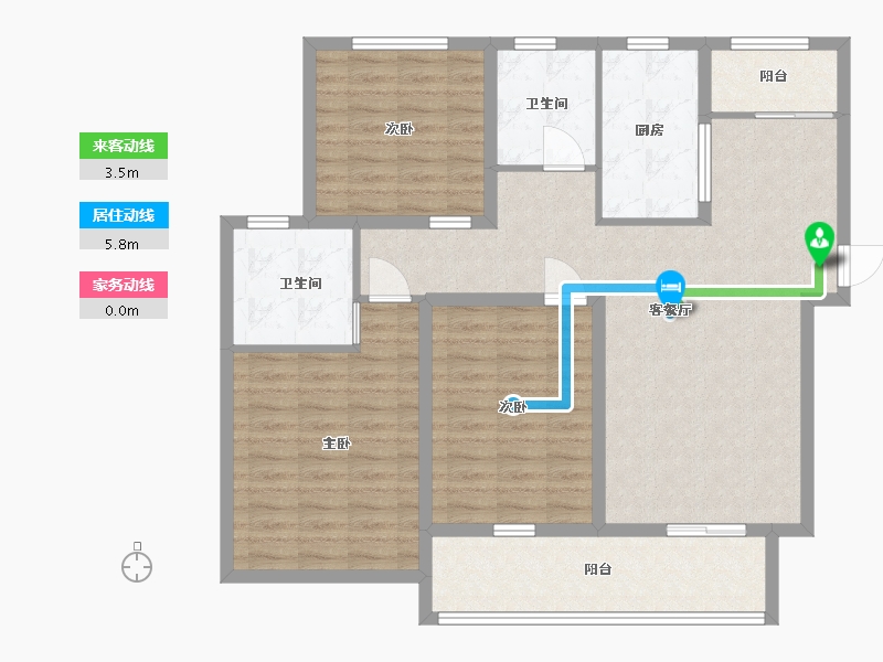 江苏省-盐城市-登达新天地3期望府-108.80-户型库-动静线