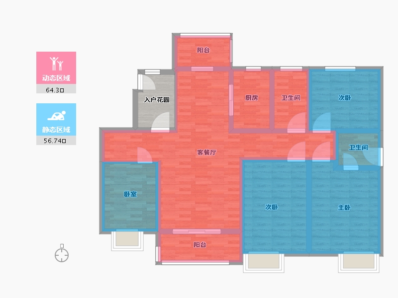 陕西省-西安市-文姬和园-112.00-户型库-动静分区