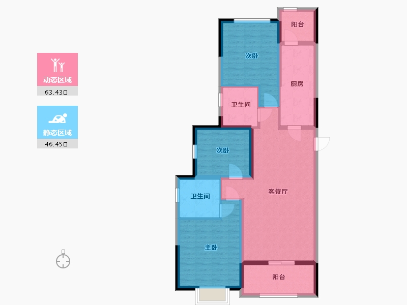 陕西省-西安市-西安恒大养生谷-98.00-户型库-动静分区