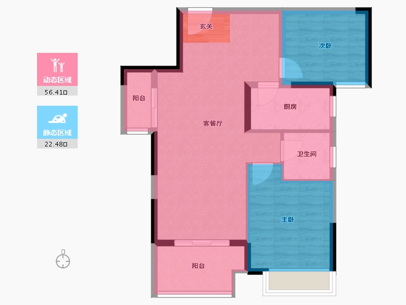 江苏省-南京市-珑翠芳庭-71.00-户型库-动静分区