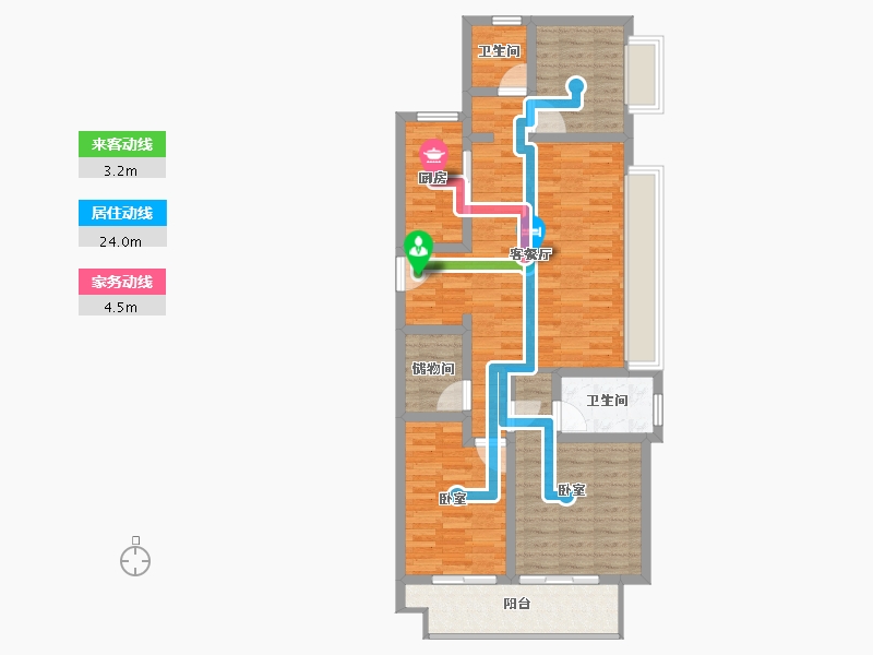 江苏省-常州市-万科金域蓝湾-92.00-户型库-动静线