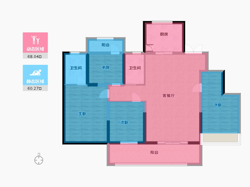 江苏省-盐城市-碧桂园新城天樾府-114.51-户型库-动静分区