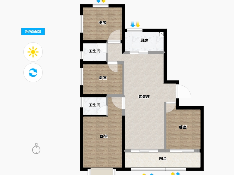 甘肃省-天水市-佳朗园-89.21-户型库-采光通风