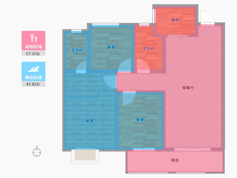 安徽省-宿州市-蓝光·雍锦府-90.00-户型库-动静分区