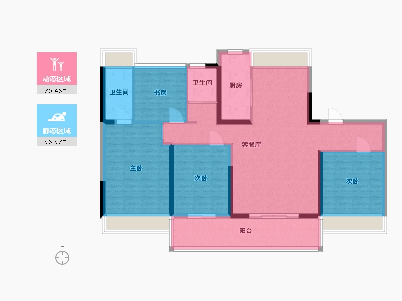 江苏省-盐城市-碧桂园幸福里-114.40-户型库-动静分区