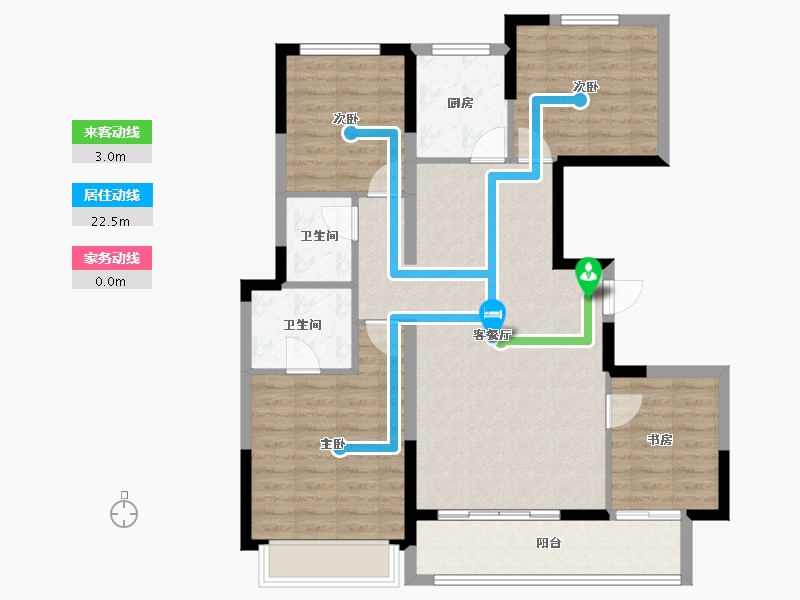 陕西省-榆林市-德通·金沙悦府-97.53-户型库-动静线