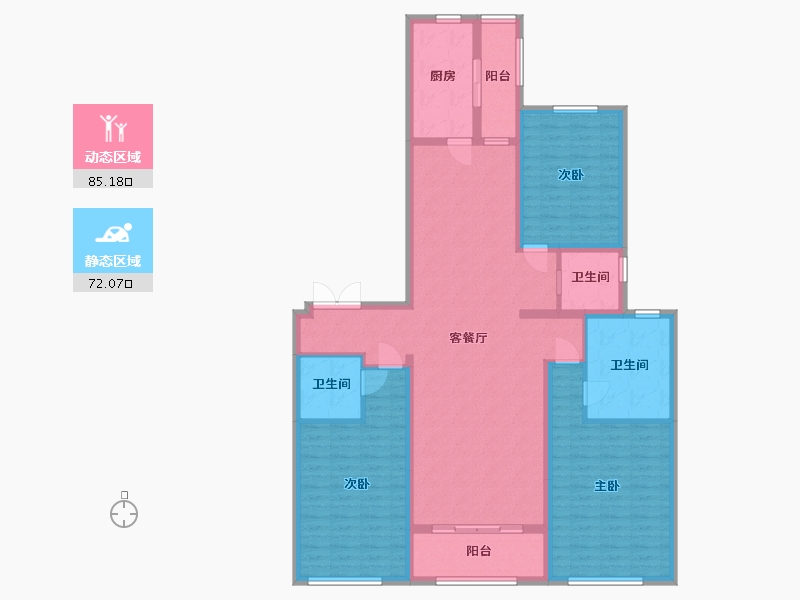 江苏省-盐城市-荣悦华府-141.90-户型库-动静分区