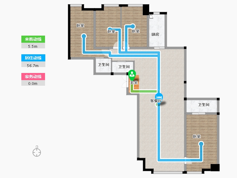 甘肃省-兰州市-鸿嘉国际广场-160.56-户型库-动静线