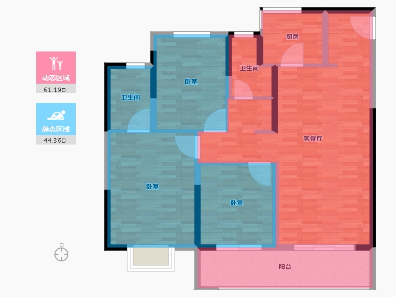 江苏省-常州市-绿地名墩道-95.00-户型库-动静分区