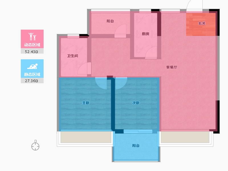 江苏省-南京市-珑翠芳庭-71.00-户型库-动静分区