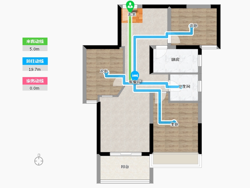 江苏省-南京市-珑翠芳庭-75.08-户型库-动静线