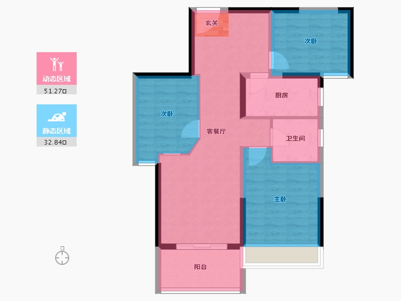 江苏省-南京市-珑翠芳庭-75.08-户型库-动静分区