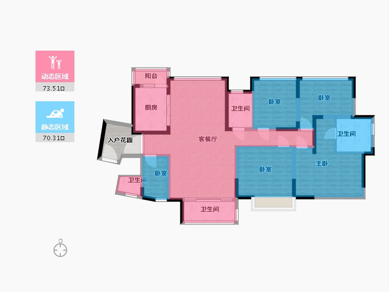 江苏省-苏州市-水漾花城花苑-134.00-户型库-动静分区