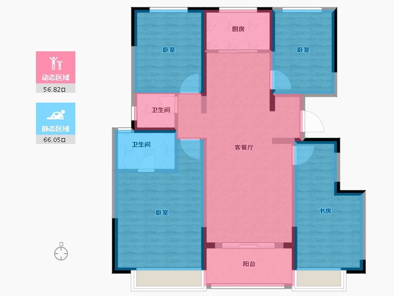 陕西省-咸阳市-中旅·海泉湾公馆-110.04-户型库-动静分区