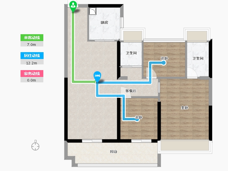 江苏省-盐城市-碧桂园幸福里-95.19-户型库-动静线