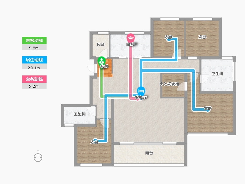 江苏省-苏州市-仁恒 四季和鸣雅园-133.80-户型库-动静线