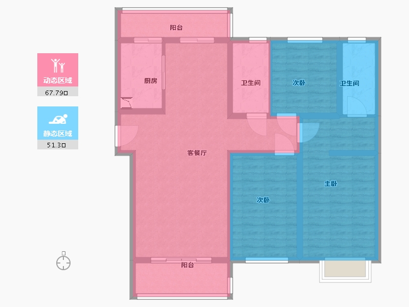 河北省-保定市-尚层名筑三期-106.00-户型库-动静分区