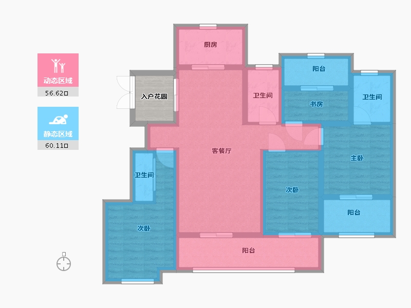 陕西省-西安市-正荣府-107.00-户型库-动静分区