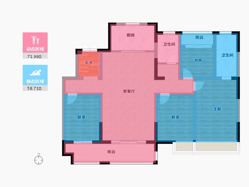 江苏省-苏州市-褐石源筑-116.00-户型库-动静分区