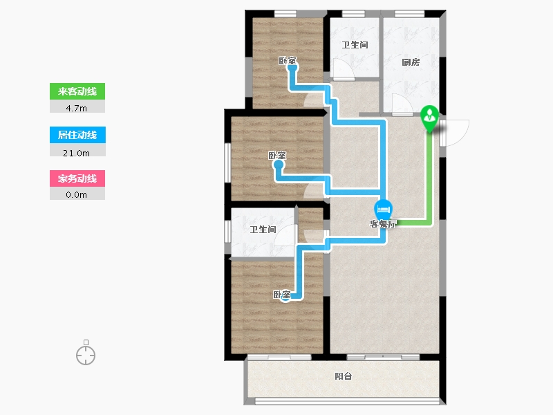 陕西省-咸阳市-泰禾富凤凰府-94.34-户型库-动静线