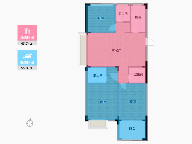 江苏省-苏州市-亨通吴越锦绣-92.00-户型库-动静分区