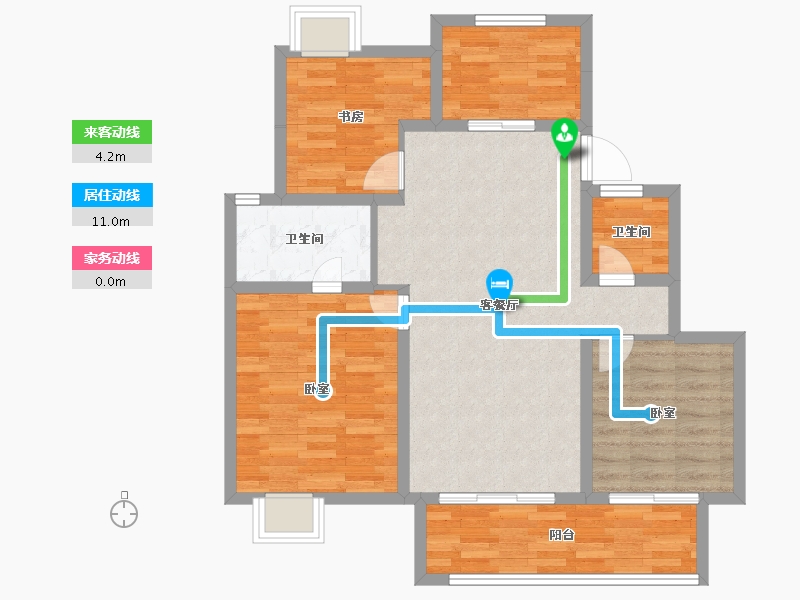 江苏省-常州市-万科金域蓝湾-88.00-户型库-动静线