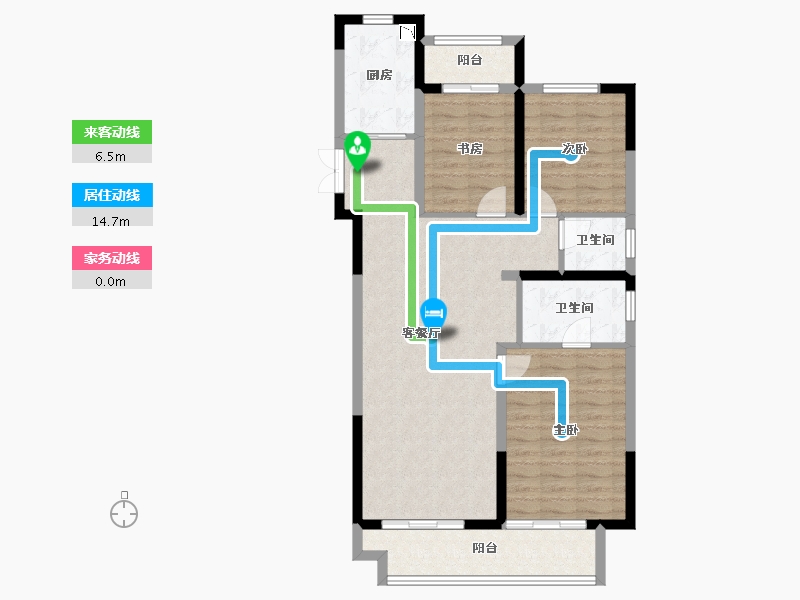 陕西省-榆林市-天地源丹轩坊-95.38-户型库-动静线