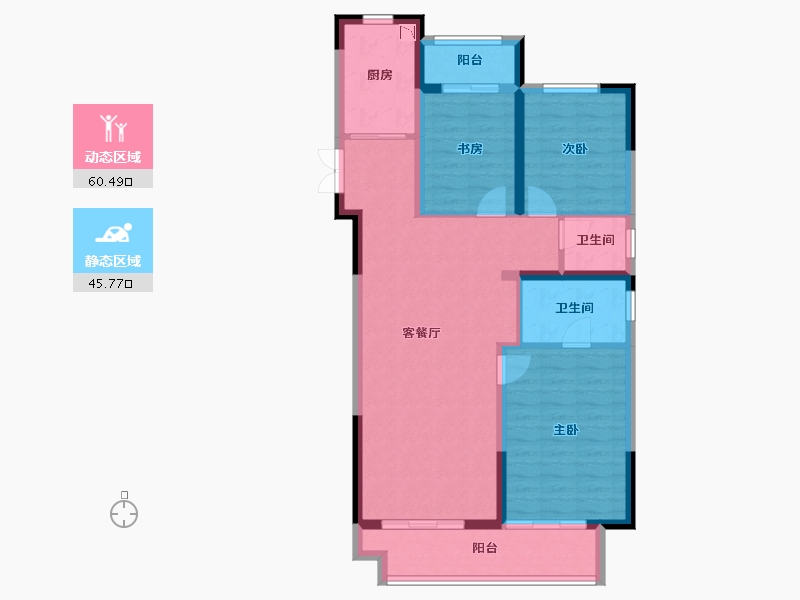 陕西省-榆林市-天地源丹轩坊-95.38-户型库-动静分区