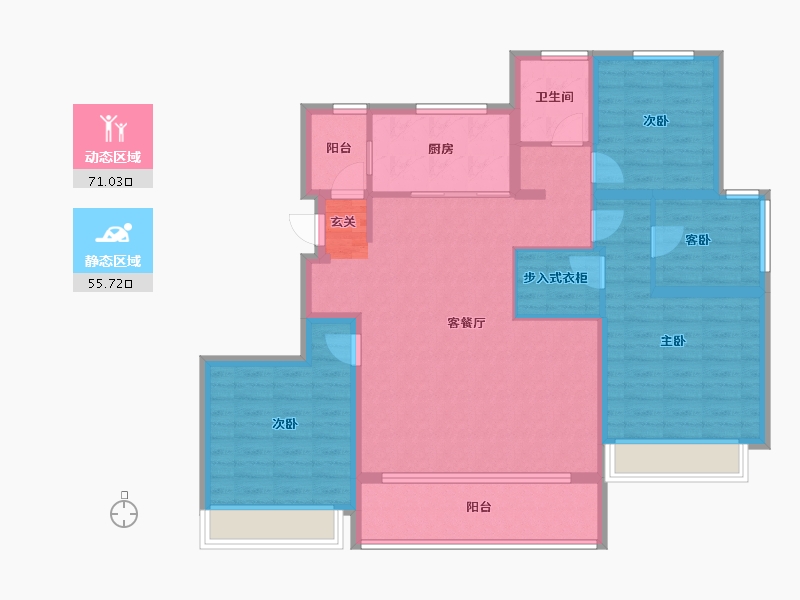 江苏省-苏州市-仁恒 四季和鸣雅园-114.01-户型库-动静分区