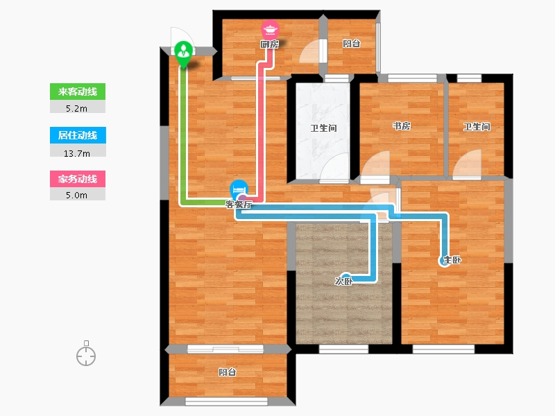 陕西省-西安市-正荣府-76.99-户型库-动静线