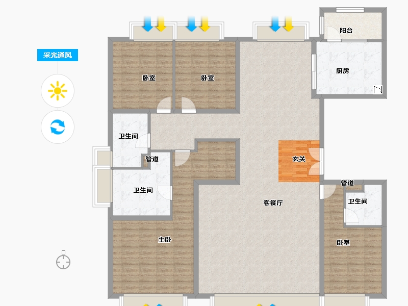 甘肃省-兰州市-保利天宸湾-183.32-户型库-采光通风