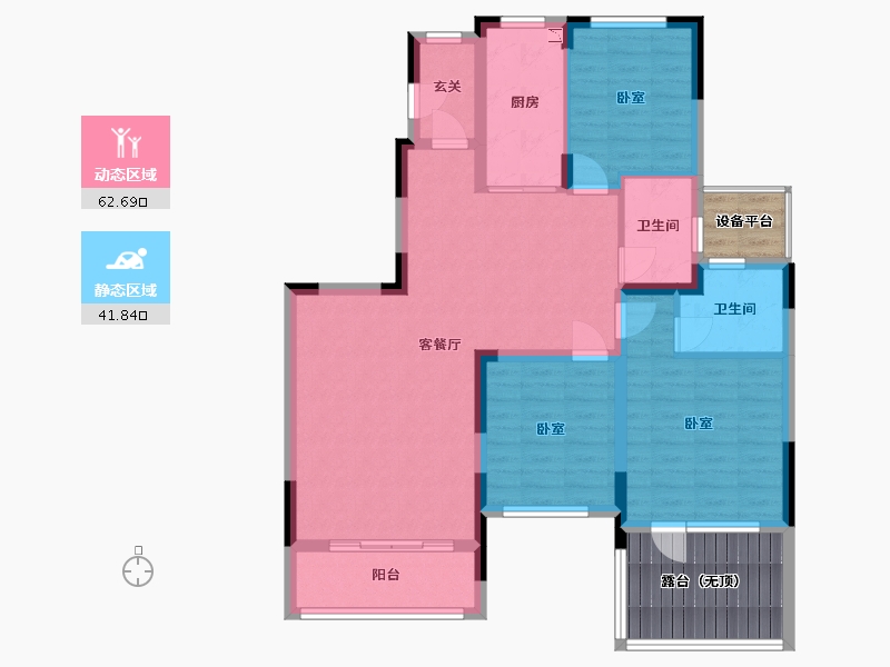 江苏省-苏州市-苏州恒大悦珑湾-104.58-户型库-动静分区