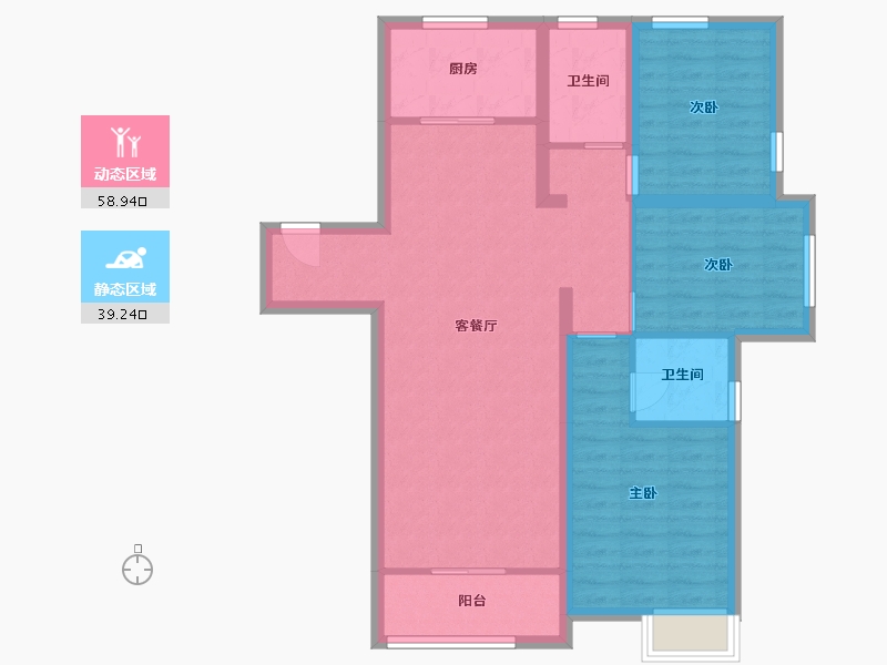 江苏省-盐城市-荣悦华府-87.67-户型库-动静分区