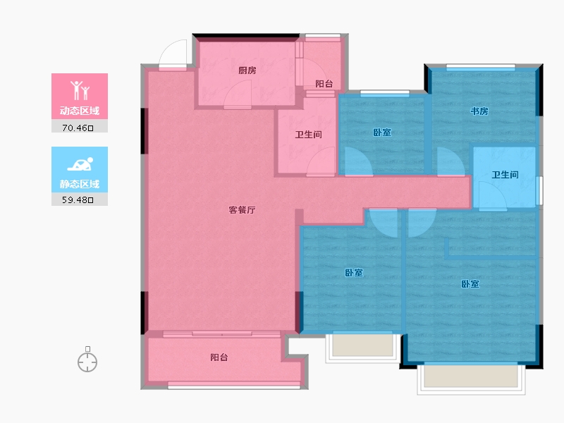 贵州省-遵义市-恒大翡翠华庭-118.00-户型库-动静分区