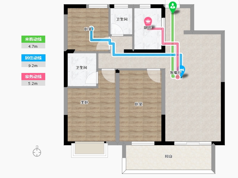 陕西省-西安市-中海阅骊山贤庭-94.04-户型库-动静线