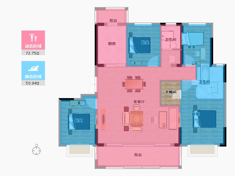 江苏省-苏州市-悦茏雅苑-117.00-户型库-动静分区