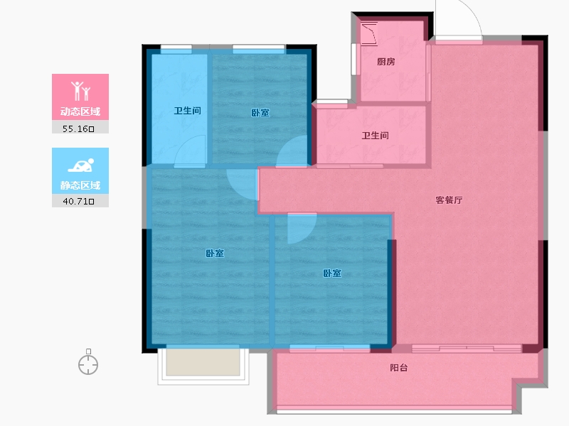 江西省-抚州市-康瑞贤仕书苑-87.00-户型库-动静分区