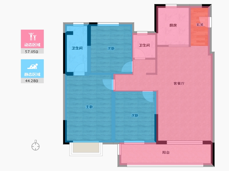 江苏省-苏州市-望熙雅苑-91.00-户型库-动静分区