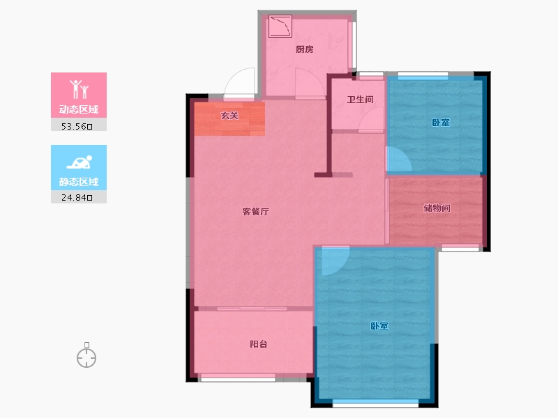 江苏省-苏州市-亨通吴越锦绣-71.00-户型库-动静分区