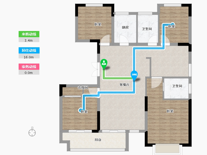 江苏省-徐州市-云龙湖·峰荟-115.00-户型库-动静线