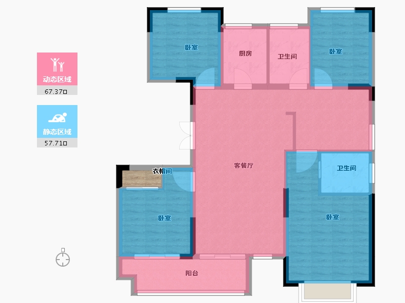 江苏省-徐州市-云龙湖·峰荟-115.00-户型库-动静分区