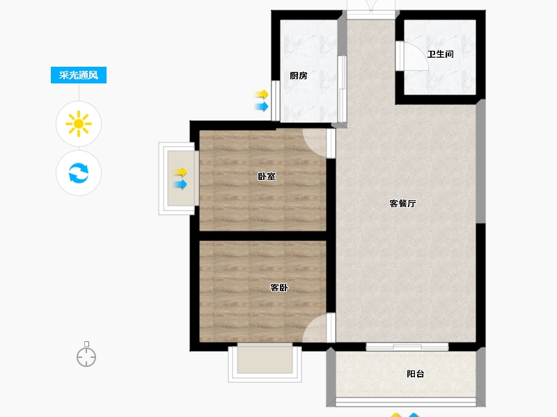 甘肃省-天水市-嘉韵名和-61.71-户型库-采光通风