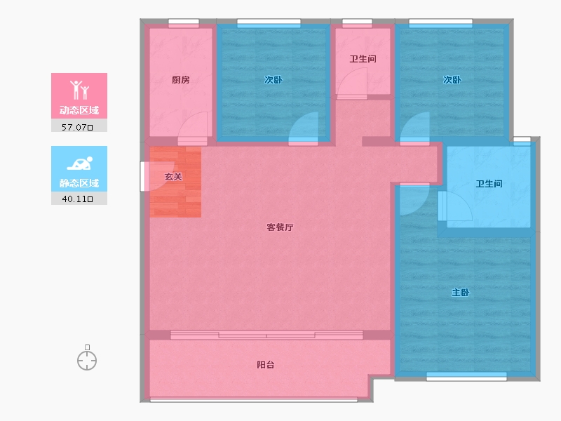 陕西省-咸阳市-新理城-86.93-户型库-动静分区