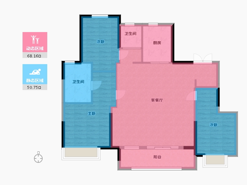 江苏省-盐城市-悦隽时代-108.00-户型库-动静分区