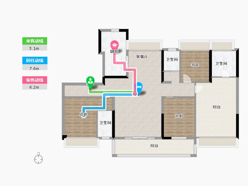 江苏省-盐城市-碧桂园幸福里-150.35-户型库-动静线