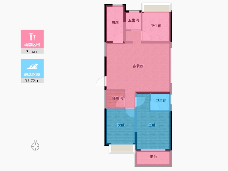 江苏省-徐州市-碧桂园大都会-99.00-户型库-动静分区