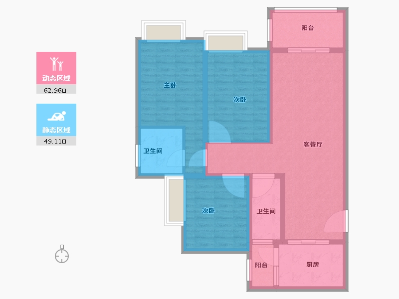 陕西省-安康市-御公馆三期-100.10-户型库-动静分区