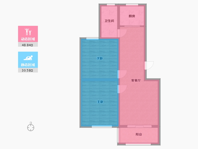 江苏省-盐城市-金丰花园-70.89-户型库-动静分区