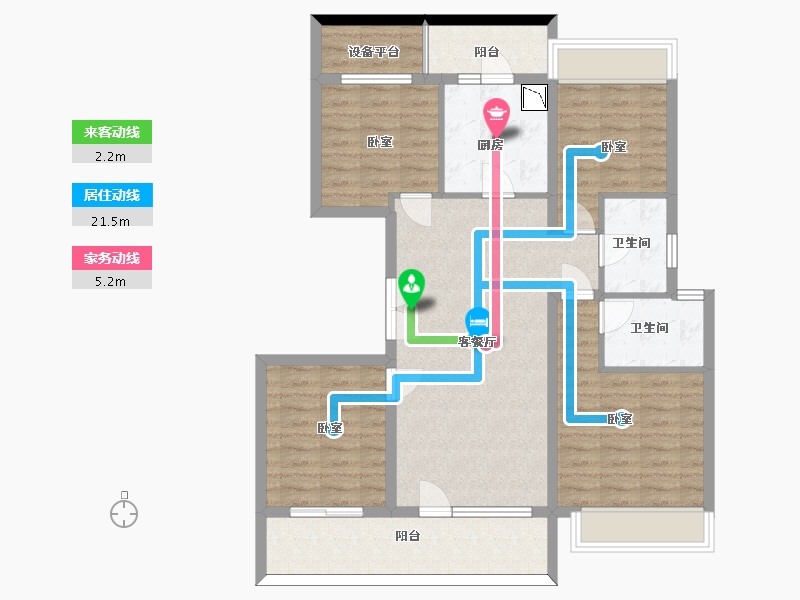 江苏省-苏州市-中锐星奕湾花园-101.19-户型库-动静线