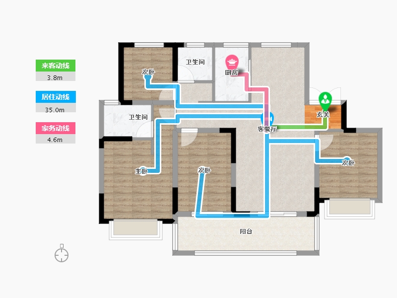 浙江省-台州市-佳源壹号公馆-110.00-户型库-动静线